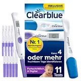 Clearblue Kinderwunsch Kombipack Fortschrittlich & Digital, 10 Ovulationstests + 1 digitale Testhalterung + 1 Schwangerschaftstest Schnelle Erkennung, Fruchtbarkeitstest für Frauen / Eisprung