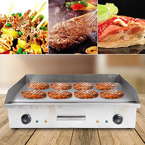 Profi Gastro Gusseisen Grillplatte elektrisch 4400W Elektro-Tischgrill Antihaft Teppanyaki Platte Innen und außen nutzbar 72.7cm x 40cm für Fleisch Fisch und Gemüse