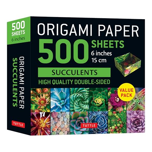 Origami Paper 500 Sheets Succulents 6" (15 Cm): Tuttle Origami Paper: Double-sided Origami Sheets With 12 Different Photographs (Instructions for 6 Projects Included) (Tuttle Specials)