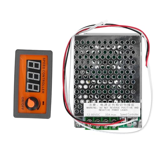 BTCKFC DC-Motordrehzahlregler, PWM-Digitalanzeige, Mehrzweck-Motordrehzahlschalter für leichte Bürstenlüfter, 12 V – 80 V, 30 A