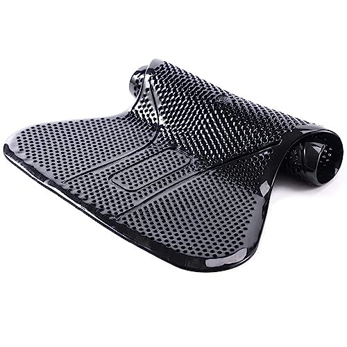 Merauno Full Active Soft Gel-Pad Voll Lammfell Sattelunterlage Memory Lammfell Gel Pad Stoßdämpfende Anti-Rutsch-und Luft-Release (Schwarz, Gel-pad)