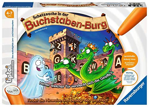 Ravensburger tiptoi 00737 Schatzsuche in der Buchstaben-Burg, Spiel für Kinder von 4-7 Jahren, für 1-4 Spieler