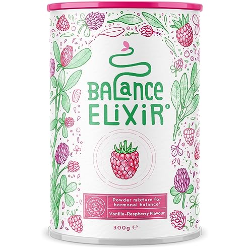 Balance Elixier - Mönchspfeffer (agnus castus), Yamswurzel, Myo Inositol & Vitamin B6 zur Regulation der Hormontätigkeit - Ergänzungsmittel für Frauen - Vanille-Himbeer Geschmack - 300g - 50 Portionen