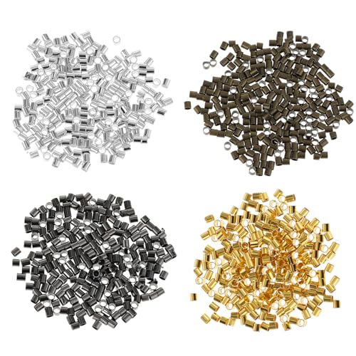 1000 Stück Quetschperlen Set Quetschperlen silber Crimp Perlen Set Schmuck Quetschperlen 1mm Spacer Perlen Quetschperle Für DIY-Armbänder, Halsketten, Ohrringe, Traumfänger Andere Schmuckaccessoires