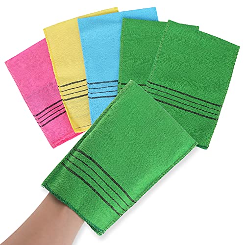 Molain 5 Stück Peeling-Handschuh, koreanisch, asiatisch, Peeling-Waschlappen, italienisches Handtuch, doppelseitig, Peeling-Handschuh zum Entfernen abgestorbener Haut