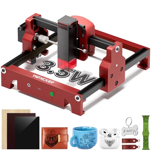 Laser Graviermaschine, Woxcker S1 3.5w Mini Tragbare Lasergravurmaschine 130mm*130mm für DIY, Holz, Papier, Blatt, Acryl, Leder usw.