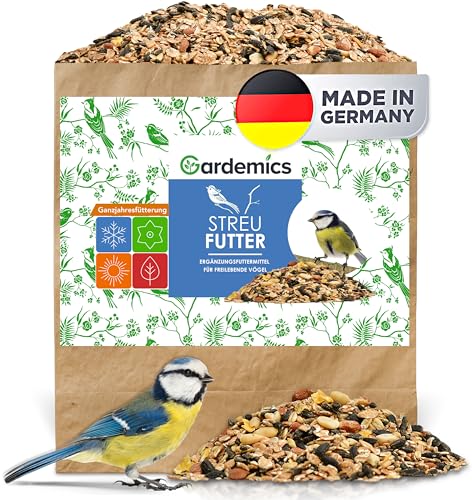 Gardemics Vogelfutter Wildvögel Ganzjährig 10 Kg - Vogelfutter mit Erdnüssen & Sonnenblumenkerne - Wildvogelfutter Ganzjahresfutter für Artenvielfalt im Garten