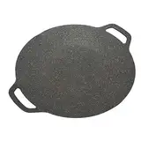 Atyhao Koreanische Grillplatte, Innengrills & Raclettes Elektrische Küchengerte für Grillpartys, Koreanische Grillpfanne mit Doppelgriff (38cm)