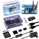 GeeekPi Orange Pi 5B Starter Kit,Orange Pi 5B Single Board Computer 16GB RAM 128GB EMMC Rockchip RK3588S WiFi-BT,Orange Pi 5B Gehäuse,5V 3.6A Netzteil,64GB Karte,40mm Lüfter,HDMI Kabel für OPi 5B