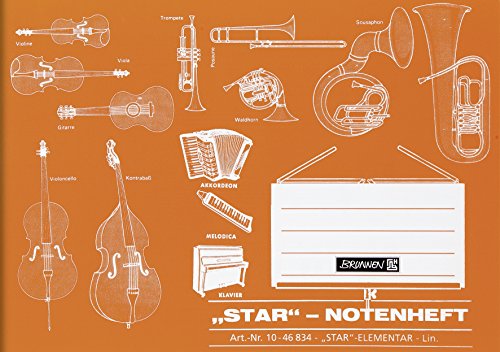 Brunnen 1046834 Notenheft (A5, 8 Blatt, Elementarlineatur), Einzelpack