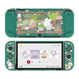 GeekShare Schutzhülle Slim Cover Case Kompatibel mit Nintendo Switch OLED und Joy-Con - Stoßdämpfung und Anti-Scratch Skin Case für OLED Switch - Bunny Garden