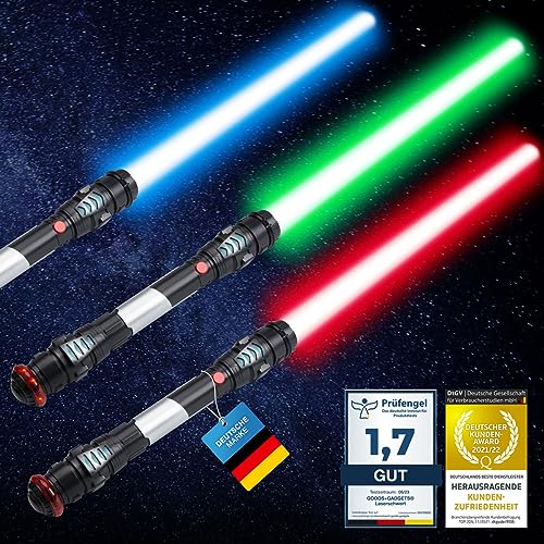 GOODS+GADGETS Laserschwert Lichtschwert Laser Sword 108 cm Schwert mit Licht, Sound & Vibration (Blau)