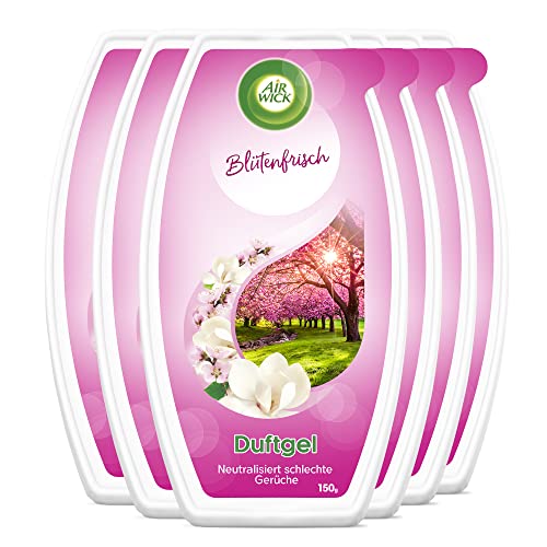 Air Wick Duftgel - Klassisches Duftgel mit reichhaltigem Duft nach zarten Blumen - Duft: Blütenfrisch - 6 x 150g