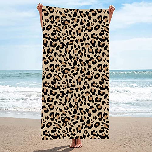 Fitness Handtücher Set Leopardenmuster, Badetuch, sandfest, Stranddecke, Reise, Mehrzwecktuch, 75 x 150 cm Duschtuch Muster (C, One Size)