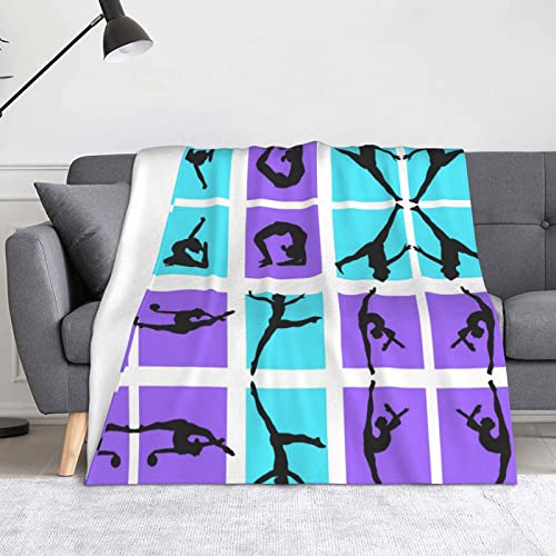Gymnastik-Spieldecke, Flanell-Überwurfdecken: >> 152,4 x 127 cm, warme Decke für Bett, Sofa, Couch, Schlafzimmer, Männer, Frauen, Geschenk