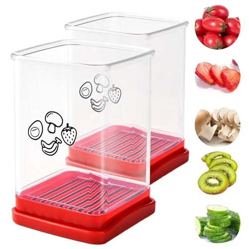 YAOZUP Gemüseschneider, 2 Stück Gemüsehobel, Cup Slicer, Gemüse Schneider, Obstschneider, Tassenschneider, Zwiebelschneider, Gurkenschneider, Küchengerät für Obst Eier Gemüse