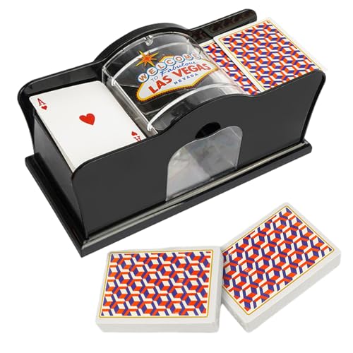 Kartenmischer-Handbuch | Handgekröpfter Spielkarten-Mixer und Handheld-Maschine | Einfach zu bedienender Poker-Mixer für Heimspiele, Reisen, Blackjack, Rommé, Bridge, Asino-Spaß
