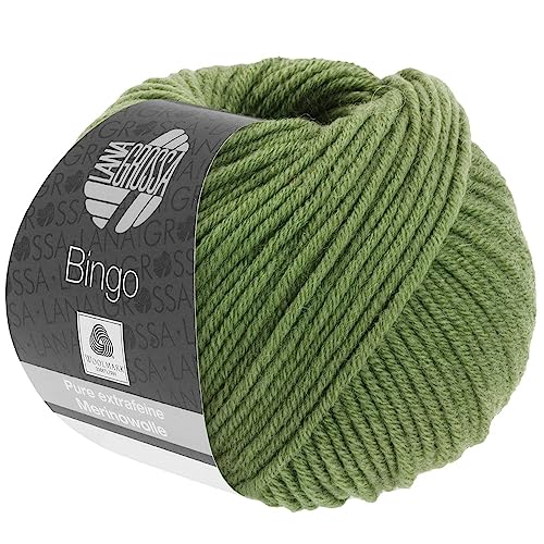 LANA GROSSA Bingo | Extrafeine Merinowolle waschmaschinenfest und filzfrei | Handstrickgarn aus 100% Schurwolle (Merino extrafein) | 50g Wolle zum Stricken & Häkeln | 80m Garn