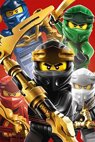 Lego Ninjago Große Decke Fighting 120 x 150 cm Cole Jay Kai Lloyd Zane Nya Misako Sensei Wu Lord Garmadon weiche Kinder Flauschdecke Kuscheldecke Wohndecke Fleecedecke Sofadecke Pass. zur Bettwäsche