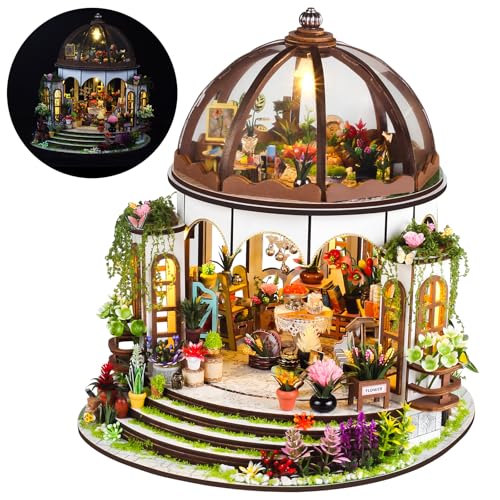 DIY Gewächshaus Holz, Miniatur Garten Haus Selber Bauen mit Möbeln, Kreatives Bausatz Erwachsene, Modellbausatz für Erwachsene und Kinder (Hanging Garden)