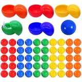 Piuluvor® 50 Stück Tombola Bälle, Lotterie Bälle 3cm Teilbare Plastikkugeln Bingo Ball Kugeln zum Befüllen für Partygeschenke Bingo Spiel Festliche (5 Farbe)