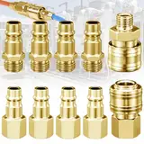 Benaton 10 Stück Euro Druckluftkupplung 1/4"BSP Schnellkupplung, Schnellkupplung Druckluft, 1/4 Npt Druckluftkupplung, Luftkompressor-Fittings Schnellanschluss mit Gewinde, Euro Druckluftkupplung