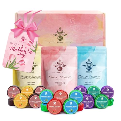 Shower Steamers Aromatherapie, Geschenke für Frauen Männer, Duschbomben Für Frauen, 24 Stück mit 6 Düften, Geburtstagsgeschenk für Freundin Mama, Home Spa Self Care Relaxation Valentine's Gift