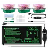 Verdenu Zimmergewächshaus mit Pflanzenlampe Heizmatte, 3 Stück 36-Zellen Anzucht Gewächshaus mit Humidity Dome, 3 Beleuchtungsmodi, 4 Dimmstufen, Wiederverwendbare Anzuchtkasten für Indoor-Pflanze