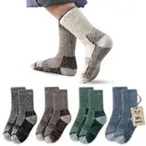 Vihir 4 Paar Merino Socken Kinder Jungen - Crew Merino Sportsocken Warme Wintersocken Dicke für Skifahren, Trekking, Wandern 22-26, 26-29, 39-34, 35-38