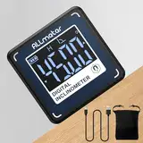 ALLmeter Mini Digitaler Winkelmesser Neigungsmesser 4 * 90° IP54 Wasserdicht Wasserwaage mit Magnetfuß VA Display Type-C Schnittstelle Wiederaufladbarer für Holzarbeiten Bau Dekoration DIY