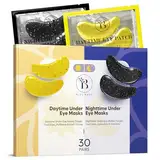 Augenpads Gegen Augenringe (30 Paare) - Eye Pads mit Koffein & Augenpads Hyaluron - Eye Patches zur Augenringe Entfernen - Under Eye Patches für Tag und Nacht - Augenpads gegen Tränensäcke - Eye Mask