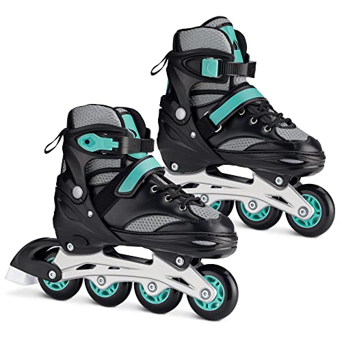 Navaris Inline Skates für Jungen & Mädchen - Inline Rollerblades Rollschuhe größenverstellbar - Inlineskates mit Werkzeugsatz - Größe einstellbar