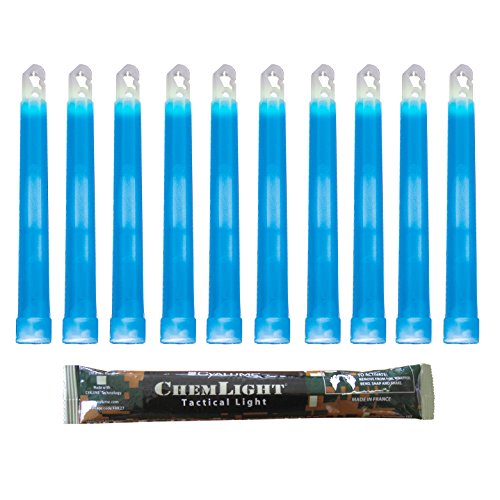 Cyalume Leuchtstab 15 cm, Original Militärische ChemLight Lightsticks In Blau (10-er Pack), Hohe Brenndauer Von 8 Stunden, 100% Konform Mit Den NATO-Spezifikationen