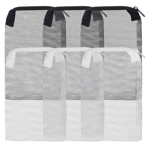6 Stück Filter Media Bag,Aquarium Reinigung Netzbeutel 15x20cm Filterbeutel für Aquarien mit Reißverschluss Netz Filtersack mit Hohem Durchfluss Beutel für Aktivkohle, Keramikringe, Aquarienteich