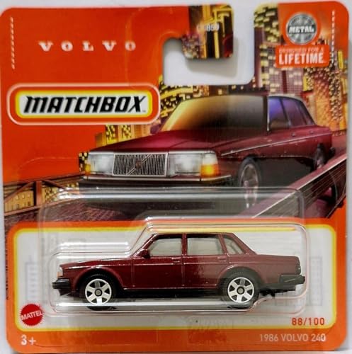 Kauf und Spar Matchbox Auto - Klassiker - Auto - 11 x 11 x 4 cm - Erwachsene - Unisex - Metall - HVN52 - 2024 - 1986 Volvo 240 [Burgundy Red] rot 88/100