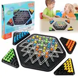 Triggle Spiel Gummibänder, Triggle Spiel mit Gummibänder, Brain Games Triggle, lustiges Kettendreieck Schachspiel, Brettspiele Dreieck,Triggle Board Game für Familienfeiern und Reisen