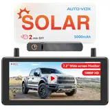 AUTO-VOX 7.2" DVR Portable Solar Rückfahrkamera Kabellos : 2Min Schnellinstallation, 1080P HD, IP69K Wasserdicht Rückfahrkamera Funk für Auto, LKW, Wohnmobil, Anhänger