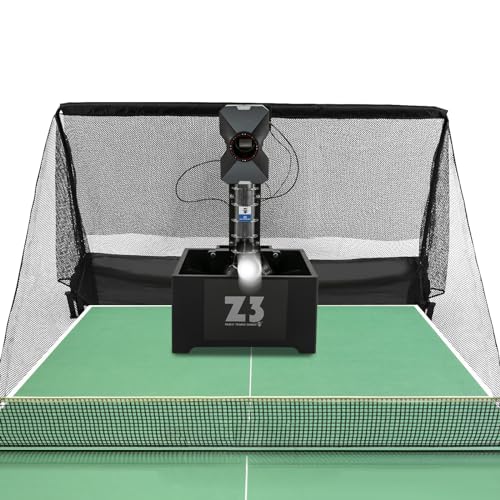 SABUIDDS Automatische Tischtennis Ballmaschine mit Tischtennis Roboter und Große Netz, 100 Bälle, Mehrere Serviermodi und Einziehbare Ball-Picker, für selbsttraining, Anfänger, Kinder oder Trainer
