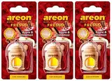 Areon Fresco Auto Duft Apfel Zimt Glas Duftflakon Flakon Holz Hängend Anhänger Spiegel Rot 4ml (Pack x 3)