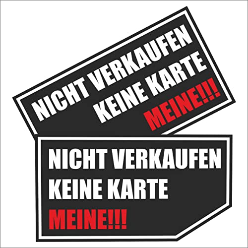 INDIGOS - 2 x Autoaufkleber - Aufkleber nix Karte - Meine“ wirkungsvoller Sticker gegen nervige Autoverkäufer Autohändler für Ihre Autoscheibe ca. 9x5 cm