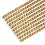 DMiotech 10er Pack 3mm x 300mm Messingstangen, Massiver runder Messingstab für DIY-Handwerk Messingschweißstangen Drehbankstangen für Durchschläge Wellen Modellflugzeug Schiff Auto