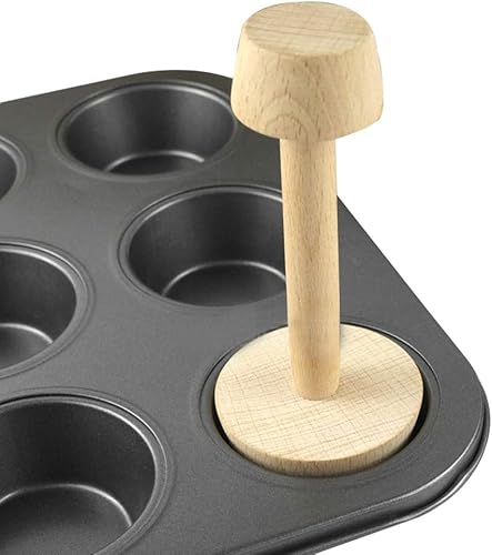 Tart Tamper Pastry Tamper Double Side Wooden Egg Tart Tamper Mold DIY Cake Pastry Pusher for Kitchen Party Baking Tool,Pie,Tart and Quiche Pans,Double-Sided Pastry Pusher Tool for Egg,Kitchen Bakeware
