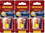 AREON Fresco Auto Duft New Car Neues Auto Neuwagen Blau Glas Duftflakon Holz Flakon Set Hängend Anhänger Spiegel 4ml (Pack x 3)