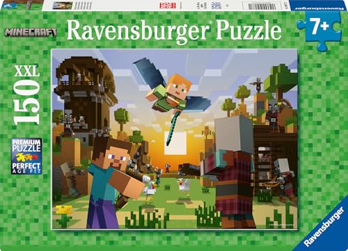 Ravensburger Kinderpuzzle - 12004177 - Minecraft Baukunst und Abenteuer - Minecraft Puzzle für Kinder ab 7 Jahren, mit 150 Teilen im XXL-Format, Minecraft Geschenke