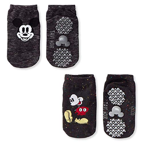 Tavi Noir Unisex Kinder, Mickey, Pack of 2, Medium Tiny Soles, Exklusive Disney Grip Sock Collection für Kleinkinder 2–6 Jahre, 2er-Packung (S/M), Schwarz, M