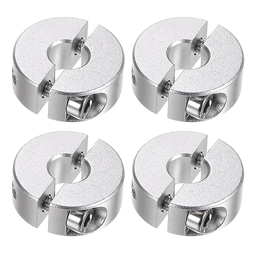 QUARKZMAN 4Stk Doppel Spaltwelle Kragen für 8mm Welle Set Schraube Klemmkragen 25mm AD 10mm Breite für Stopfen Positionshalter Zahnräder Maschine Hilfsmittel Industrie Eloxierung