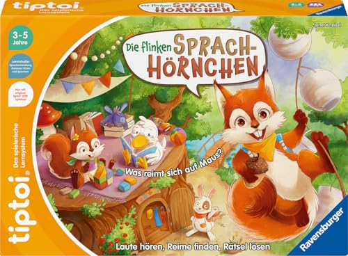 Ravensburger 00203 tiptoi Spiel - Die flinken Sprach-Hörnchen - Lernspiel ab 3 Jahren, für 1-4 Spieler, Spiel ab 3