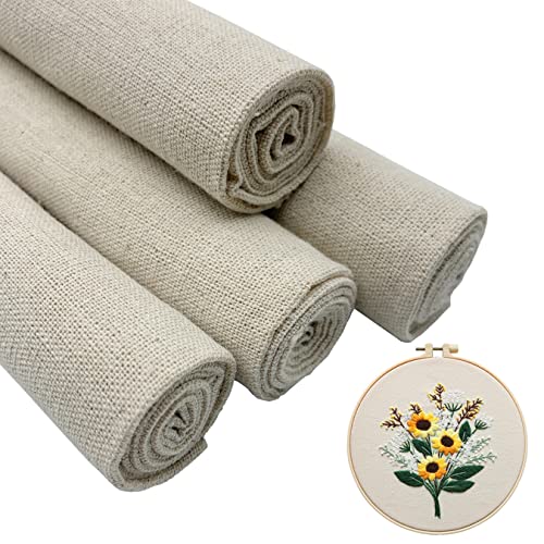 aufodara Aida Stoff Kreuzstich Stoff Stickerei 50x50cm Beige Natur Leinenstoff Handarbeiten Stoffe zum Nähen für Stickerei Dekoration DIY Basteln Handwerken Tischdecke Säckchen (4)