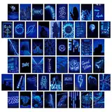 WDAOcheng 50-teiliges Wand-Collage-Set, Wandcollage, lila, ästhetisches Bild, Foto-Kollektion, Collage, Bilder für Schlafzimmer (blau)