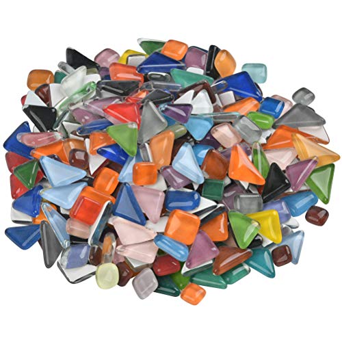 CENBEN 500g Bunte Glas-Mosaiksteine unregelmäßig Gemischte Glasmosaik Glas Mosaiksteine Bastelmix Dekoration Mosaiksteine Dekoration Mosaik Steine für DIY Handwerk Schmuckherstellung ca.300 Stück